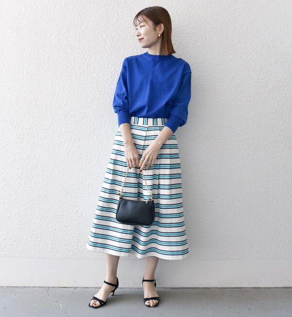 SHIPS any「SHIPS any:キャンバス ボーダー Aライン スカート」|スカート|