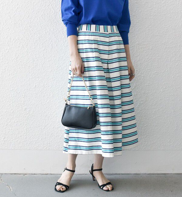 SHIPS any「SHIPS any:キャンバス ボーダー Aライン スカート」|スカート|