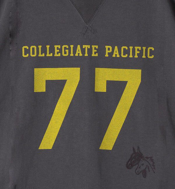 SHIPS any「【SHIPS any別注】Collegiate Pacific:〈洗濯機可能〉V ガゼット プリント & 刺繍 Tシャツ 25SS」|Tシャツ・カットソー|