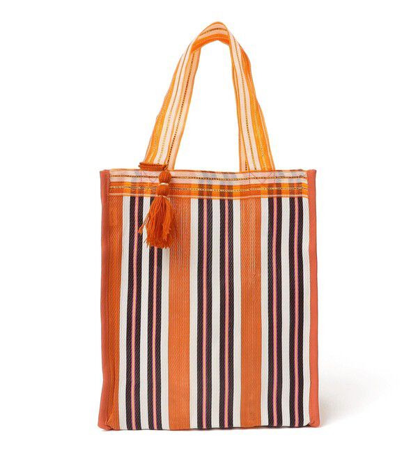 SHIPS for women「Arawali:メッシュ &times; ブロック プリント バッグ」|トートバッグ|