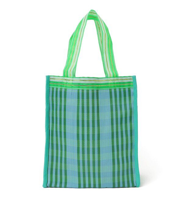 SHIPS for women「Arawali:メッシュ &times; ブロック プリント バッグ」|トートバッグ|