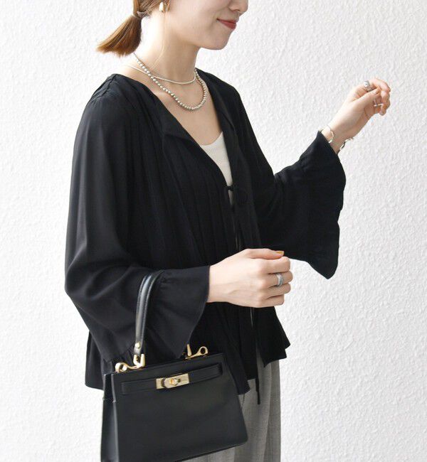 SHIPS any「SHIPS any:〈洗濯機可能〉ラッフル リボン ピンタック フレアスリーブ ブラウス」|シャツ・ブラウス|