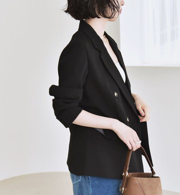 quaranciel「quaranciel:〈手洗い可能〉メッシュ ダブルブレスト テーラード ジャケット 25AW」|テーラードジャケット|