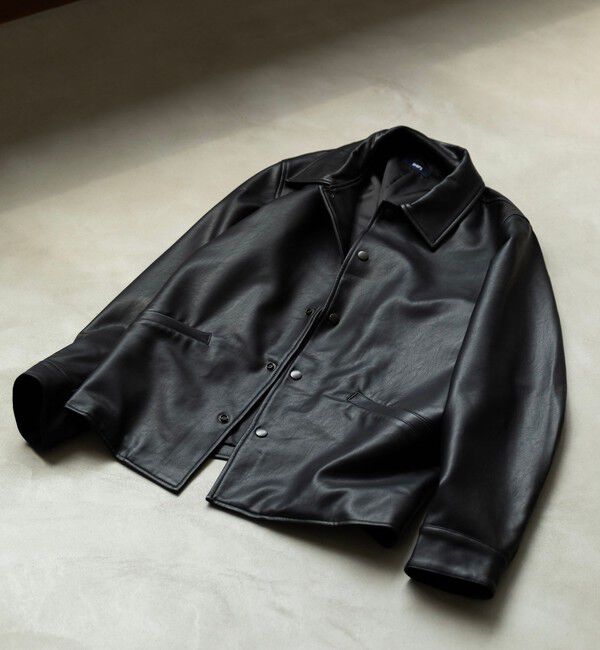 SHIPS「SHIPS: 合成皮革 コーチ ブルゾン」|ブルゾン・スタジャン|