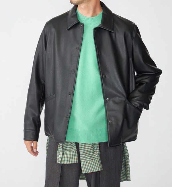 SHIPS「SHIPS: 合成皮革 コーチ ブルゾン」|ブルゾン・スタジャン|