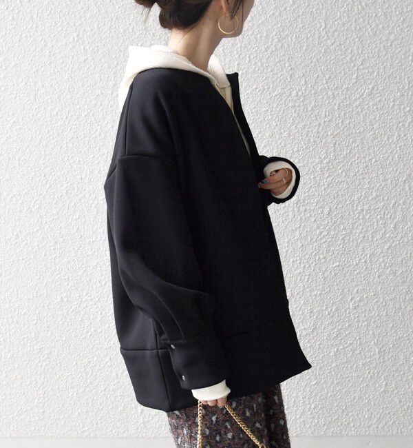 SHIPS any「【WEB限定】SHIPS any:〈洗濯機可能〉ダンボール コクーン ノーカラー コート」|ノーカラージャケット|