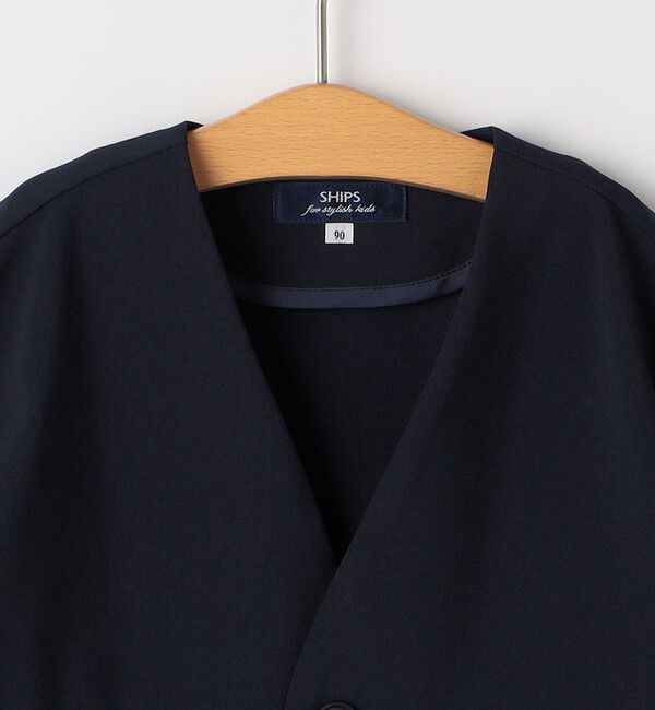 SHIPS KIDS「SHIPS KIDS:90cm / セレモニー ノーカラー ジャケット」|ノーカラージャケット|