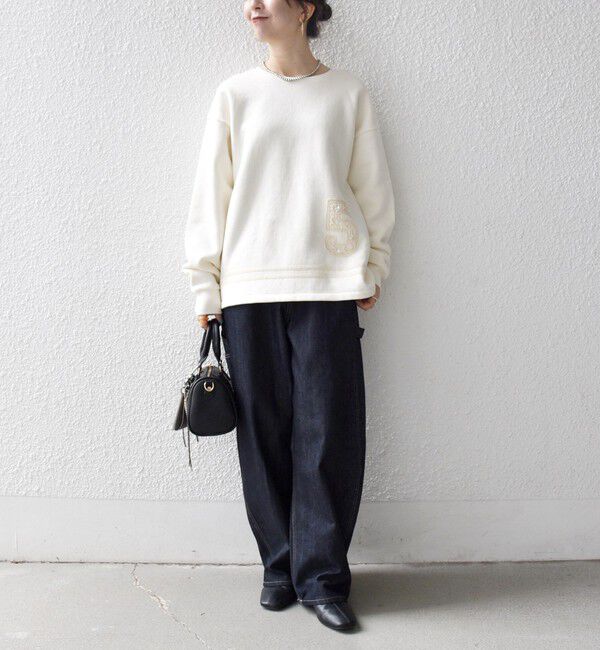 SHIPS any「SHIPS any:〈洗濯機可能〉裏起毛 パールモチーフ 刺繍 ワイド スウェット」|スウェット・ジャージ|
