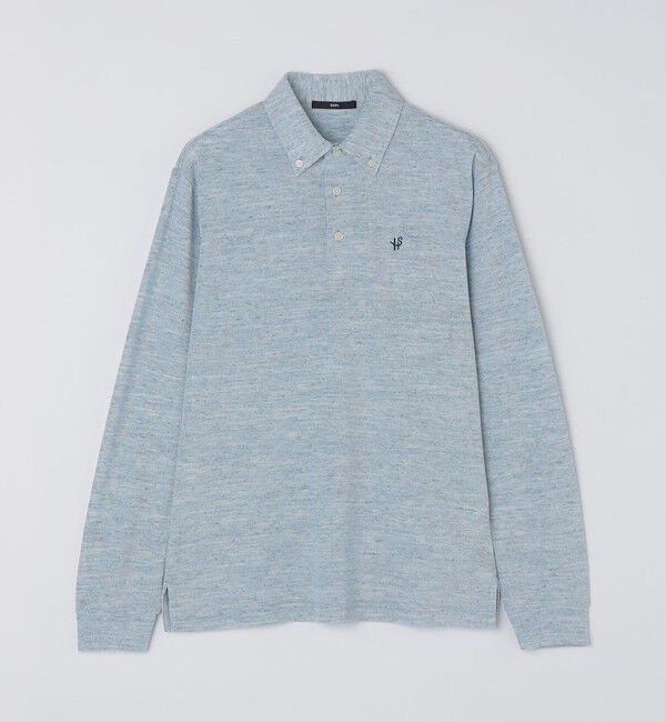 SHIPS「【WEB限定】SHIPS: リネンミックス カラーネップ ボタンダウン ロングスリーブ ポロシャツ」|ポロシャツ|