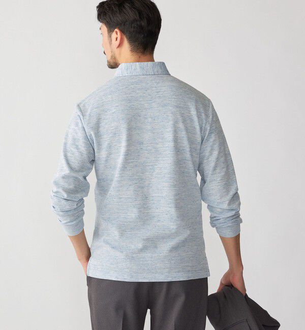 SHIPS「【WEB限定】SHIPS: リネンミックス カラーネップ ボタンダウン ロングスリーブ ポロシャツ」|ポロシャツ|