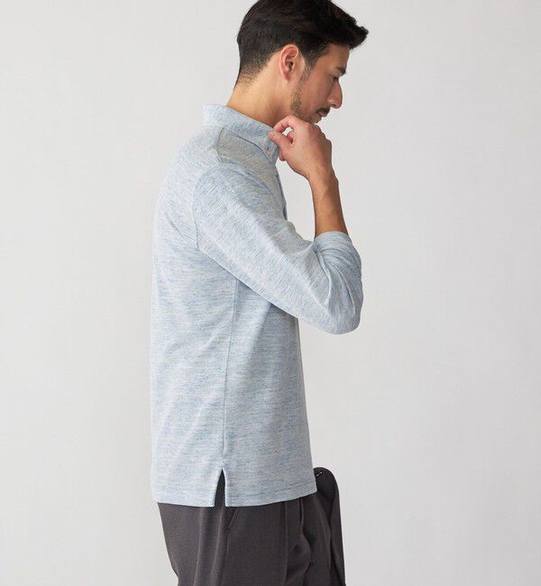 SHIPS「【WEB限定】SHIPS: リネンミックス カラーネップ ボタンダウン ロングスリーブ ポロシャツ」|ポロシャツ|