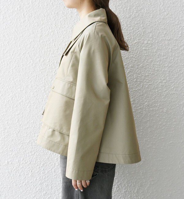 SHIPS any「SHIPS any:〈手洗い可能〉シャンブレー Aライン フレア ショート コート」|その他|