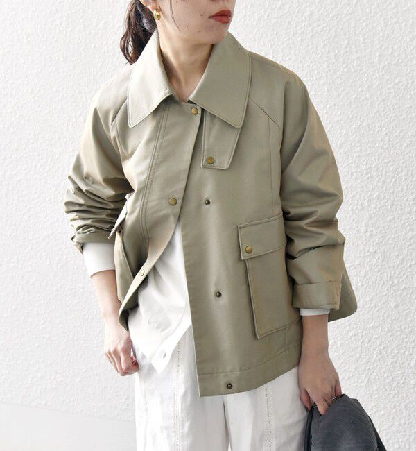 SHIPS any「SHIPS any:〈手洗い可能〉シャンブレー Aライン フレア ショート コート」|その他|