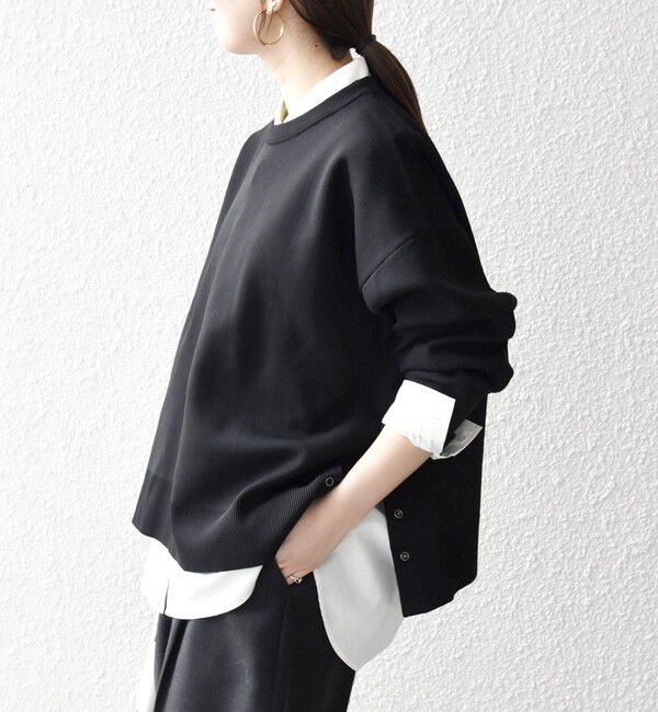 SHIPS any「SHIPS any:〈手洗い可能〉サイドスリット クルーネック ルーズ プルオーバー」|ニット・セーター|