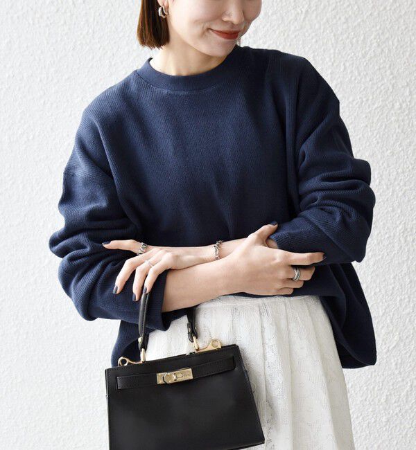 SHIPS any「SHIPS any:〈手洗い可能〉サカリバ ラウンド ヘム ルーズ プルオーバー」|Tシャツ・カットソー|ネイビー