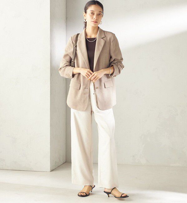 SHIPS for women「〈吸水速乾・手洗い可能〉麻調 ドンゴロス 2釦 ジャケット」|テーラードジャケット|