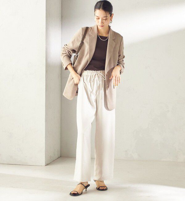 SHIPS for women「〈吸水速乾・手洗い可能〉麻調 ドンゴロス 2釦 ジャケット」|テーラードジャケット|