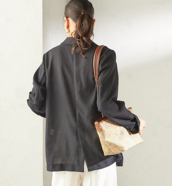 SHIPS for women「〈吸水速乾・手洗い可能〉麻調 ドンゴロス 2釦 ジャケット」|テーラードジャケット|