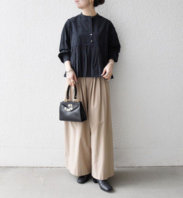 SHIPS any「【WEB限定】SHIPS any:〈洗濯機可能〉フラワー モチーフ ペプラム ギャザー シャツ ブラウス」|シャツ・ブラウス|