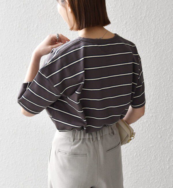 SHIPS any「SHIPS any:〈洗濯機可能〉マルチボーダー ワイド TEE」|Tシャツ・カットソー|