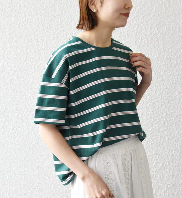 SHIPS any「SHIPS any:〈洗濯機可能〉マルチボーダー ワイド TEE」|Tシャツ・カットソー|