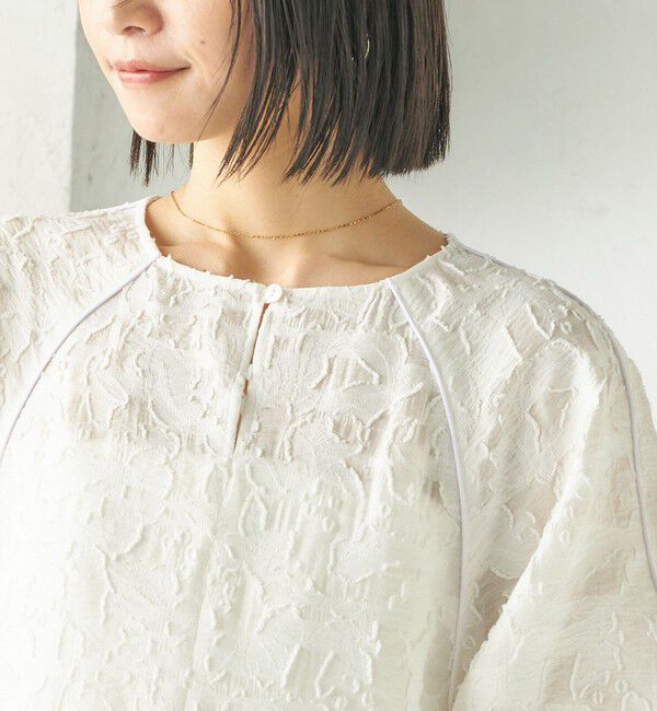 SHIPS for women「〈手洗い可能〉ジャカード ペプラム ブラウス」|シャツ・ブラウス|