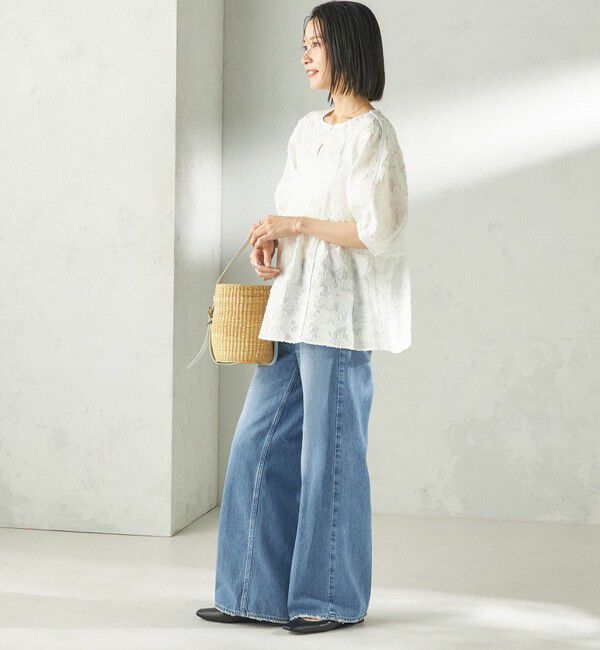 SHIPS for women「〈手洗い可能〉ジャカード ペプラム ブラウス」|シャツ・ブラウス|