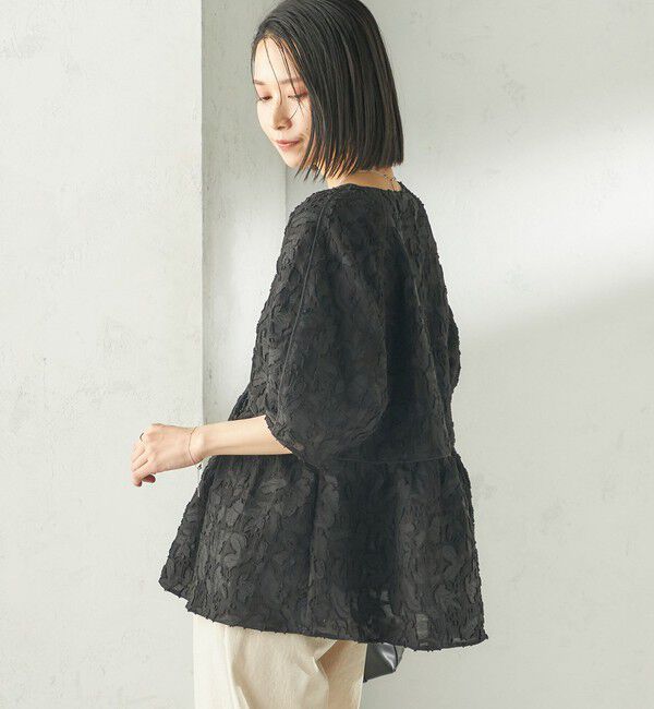 SHIPS for women「〈手洗い可能〉ジャカード ペプラム ブラウス」|シャツ・ブラウス|