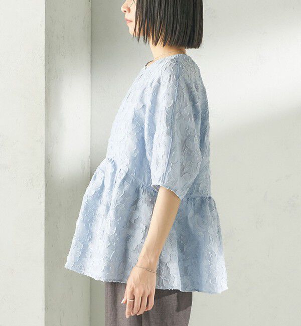 SHIPS for women「〈手洗い可能〉ジャカード ペプラム ブラウス」|シャツ・ブラウス|