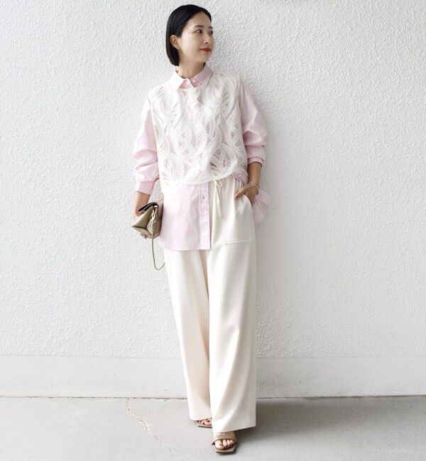 SHIPS for women「〈手洗い可能〉梳毛調ポケット デザイン ストレッチ ドロスト パンツ」|その他|