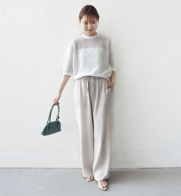 SHIPS for women「〈手洗い可能〉梳毛調ポケット デザイン ストレッチ ドロスト パンツ」|その他|