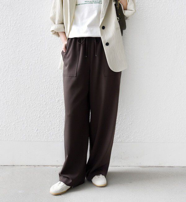 SHIPS for women「〈手洗い可能〉梳毛調ポケット デザイン ストレッチ ドロスト パンツ」|その他|