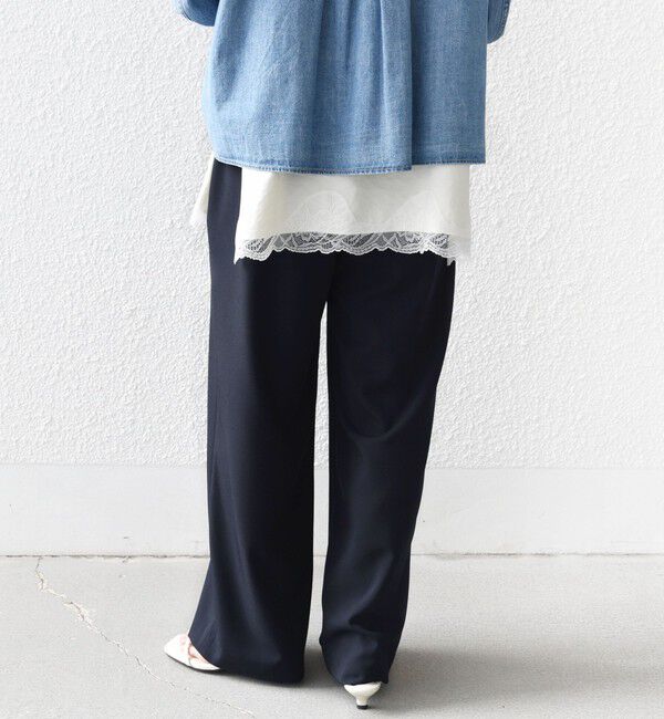 SHIPS for women「〈手洗い可能〉梳毛調ポケット デザイン ストレッチ ドロスト パンツ」|その他|