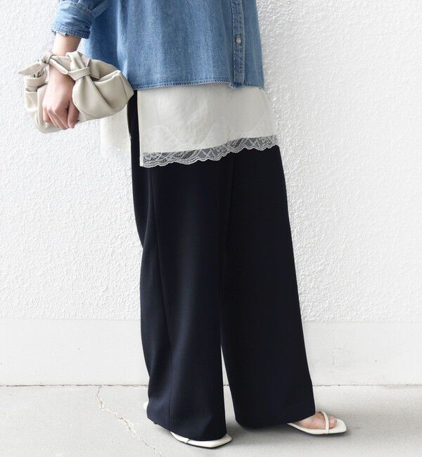 SHIPS for women「〈手洗い可能〉梳毛調ポケット デザイン ストレッチ ドロスト パンツ」|その他|