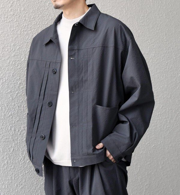 SHIPS any「SHIPS any:〈撥水/軽量/ストレッチ〉SOLOTEX(R) シアサッカー トラック ブルゾン 26SS(セットアップ対応)◇」|ブルゾン・スタジャン|