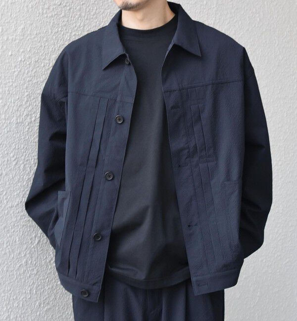 SHIPS any「SHIPS any:〈撥水/軽量/ストレッチ〉SOLOTEX(R) シアサッカー トラック ブルゾン 26SS(セットアップ対応)◇」|ブルゾン・スタジャン|