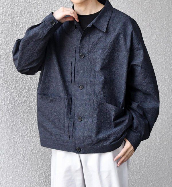 SHIPS any「SHIPS any:〈撥水/軽量/ストレッチ〉SOLOTEX(R) シアサッカー トラック ブルゾン 26SS(セットアップ対応)◇」|ブルゾン・スタジャン|ダークブルー