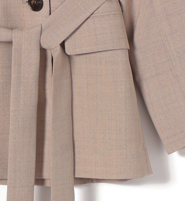 SHIPS Colors 「《予約》SHIPS Colors:〈手洗い可能〉リネン ライク ベルテッド ジャケット◆」|ノーカラージャケット|