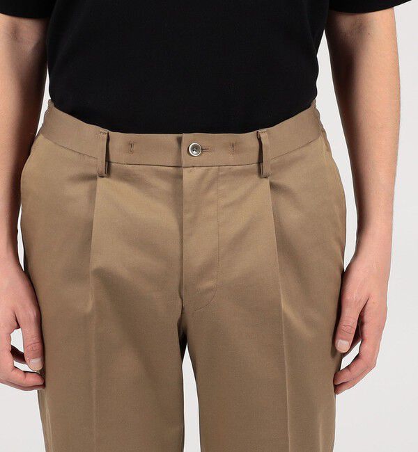 TOMORROWLAND MENS「コットンポリエステルサテン 1プリーツイージースラックス 」|スラックス|