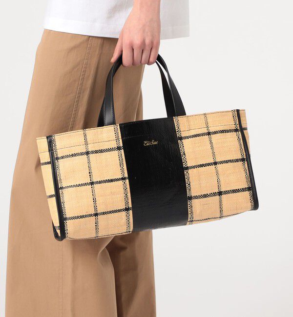 TOMORROWLAND GOODS「Ele`Sac CHECK WIDE TOTE バッグ」|ハンドバッグ|