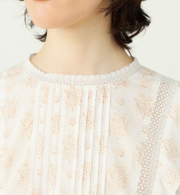 SOULEIADO「コットンプリント ペプラムブラウス」|シャツ・ブラウス|