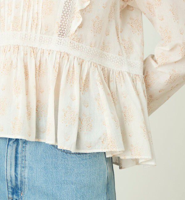 SOULEIADO「コットンプリント ペプラムブラウス」|シャツ・ブラウス|