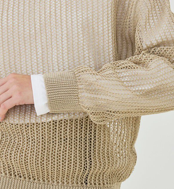 GALERIE VIE「オープンワークコットン クルーネックプルオーバー」|ニット・セーター|