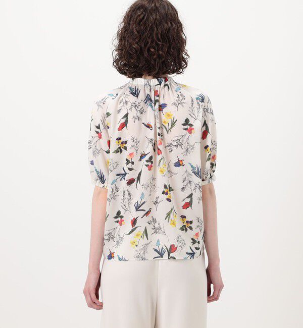 TOMORROWLAND collection「ウィングフラワープリント ネックギャザーブラウス」|シャツ・ブラウス|