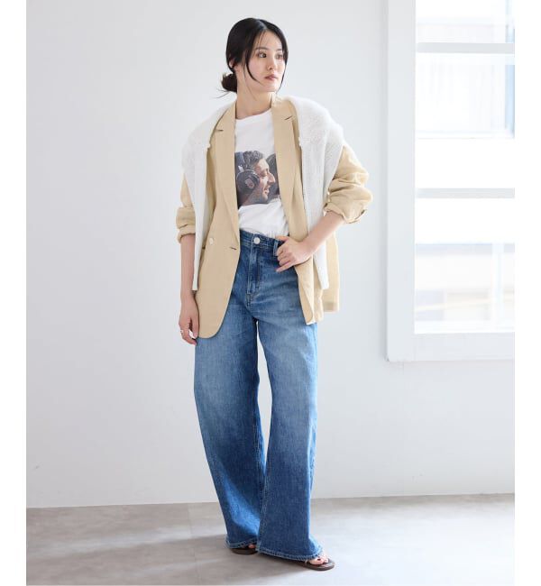 IENA「《追加予約》ウォッシャブル ソフトリネン リラックスジャケット」|テーラードジャケット|