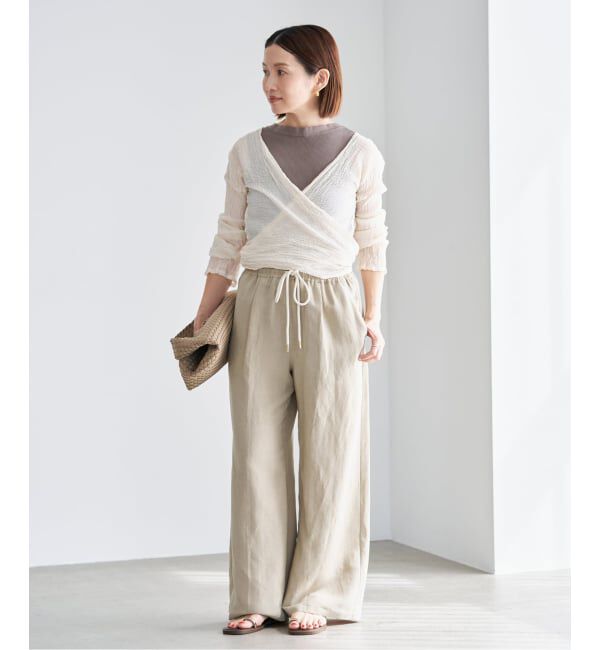 IENA「《新色あり/追加予約》ウォッシャブル リネンレーヨンイージーパンツ」|その他|