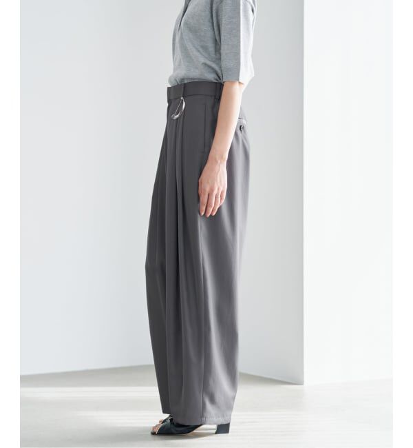 IENA「《洗濯機洗い可/予約》UVカット/接触冷感 ツイルコクーンスラックス」|スラックス|