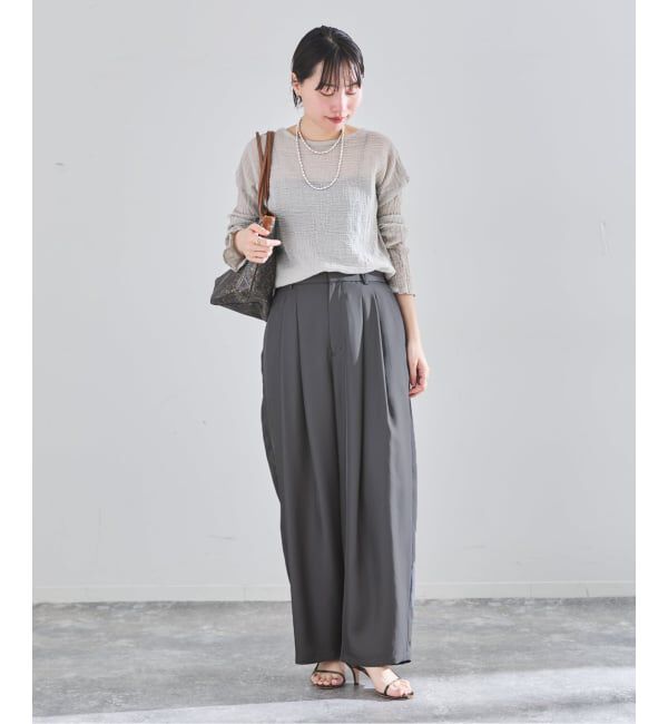 IENA「《洗濯機洗い可/予約》UVカット/接触冷感 ツイルコクーンスラックス」|スラックス|