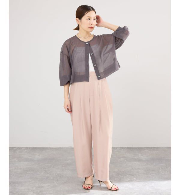 IENA「《洗濯機洗い可/予約》UVカット/接触冷感 ツイルコクーンスラックス」|スラックス|