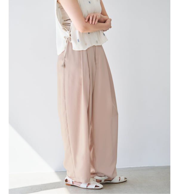 IENA「《洗濯機洗い可/予約》UVカット/接触冷感 ツイルコクーンスラックス」|スラックス|